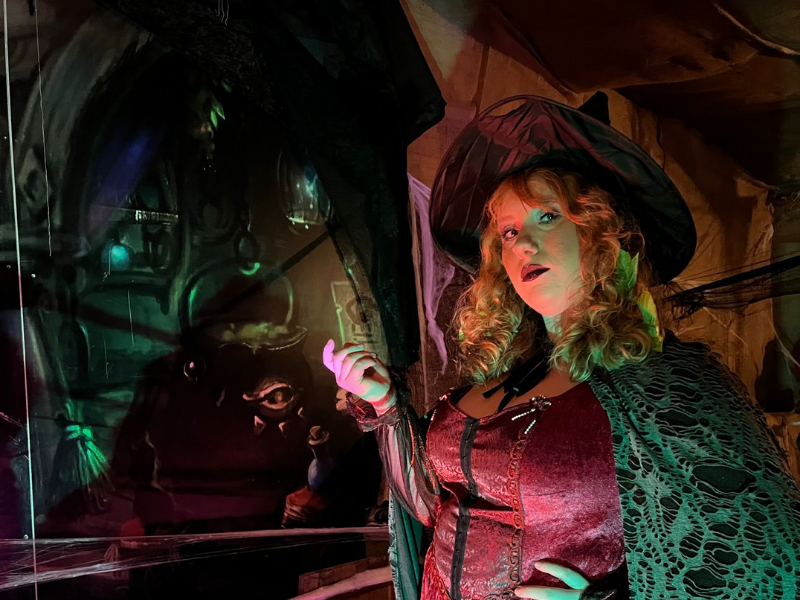 Witch is a spooky scene from a children halloween attraction