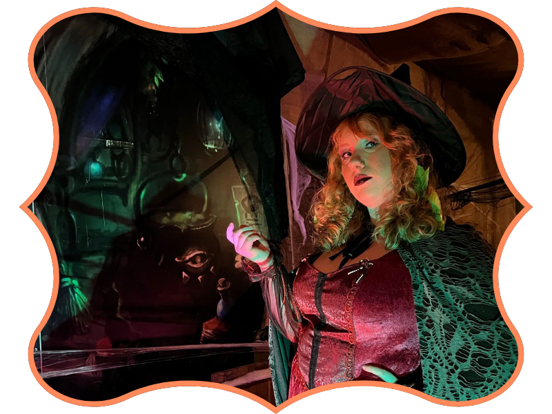 Orange cut out of witch from Hatton Halloween event